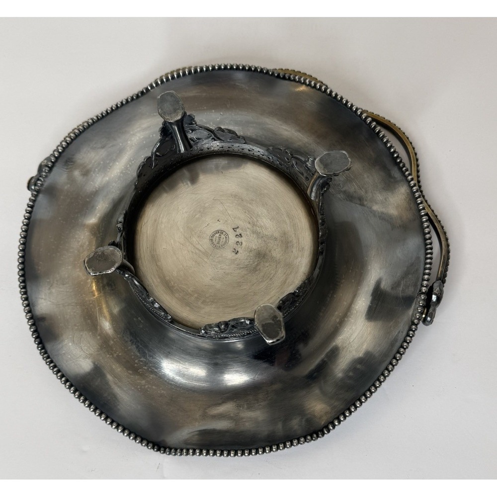 Antique Barbour Silver Co Quadruple Silverplate Bridal Basket Dish 1892-1898 GUC - Picture 15 of 16